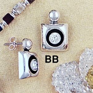 Rare Vintage Silpada Square Sterling Cubic Zirconia Post Earrings JP566